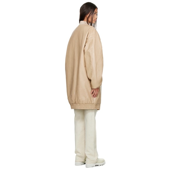 ❌❌❌SOLD!THE FRANKIE SHOP New Beige Jesse Faux-Leather Jacket NWT! Size XS-S - Picture 4 of 15